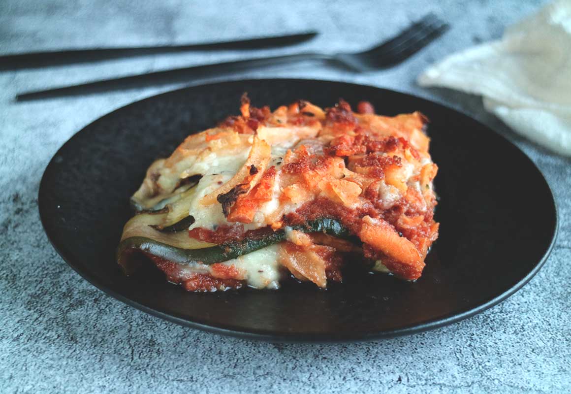 Vegansk lasagne med zucchini- VLCD-recept 